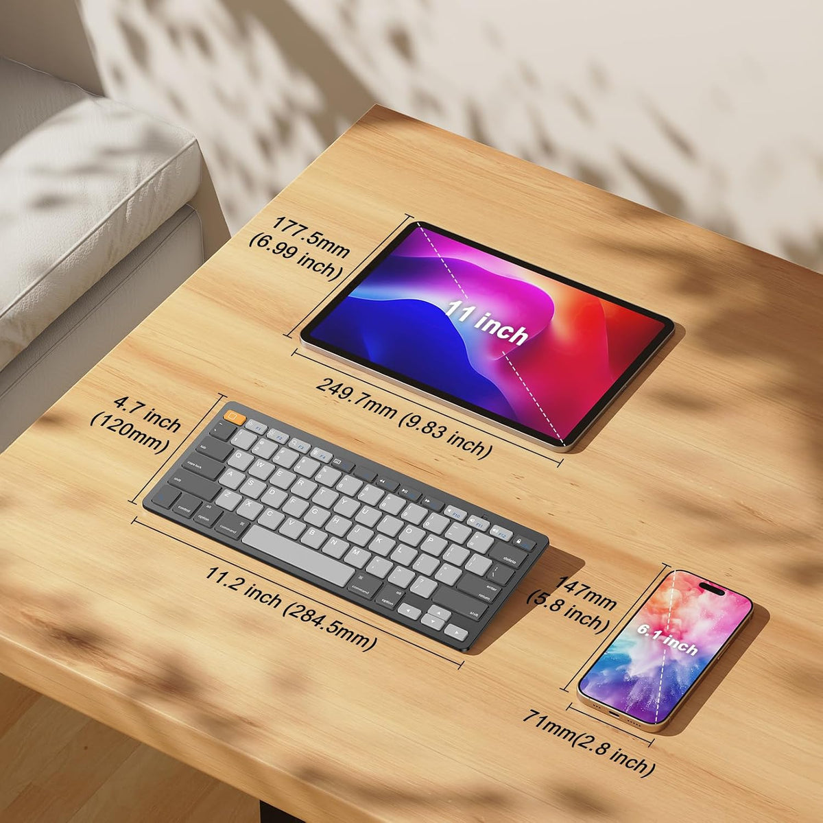Ultra-Slim Bluetooth Keyboard for iPad,iPad Pro/Air/Mini,iPhone