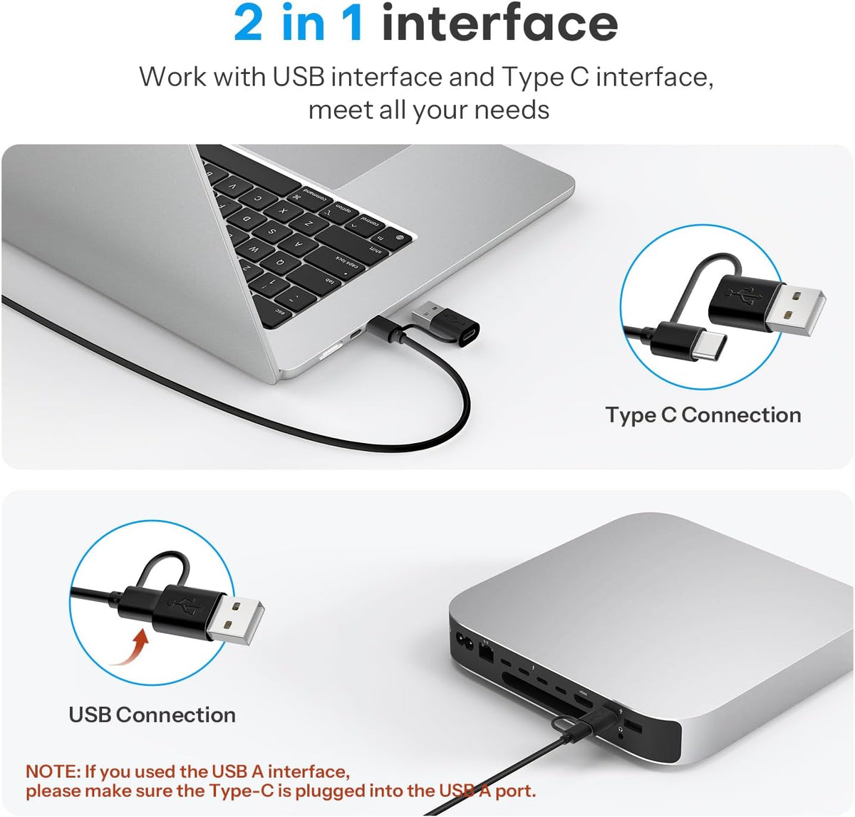 Wired Only Keyboard for Mac, 78 Keys Compact, USB-A/Type-C, Graphite