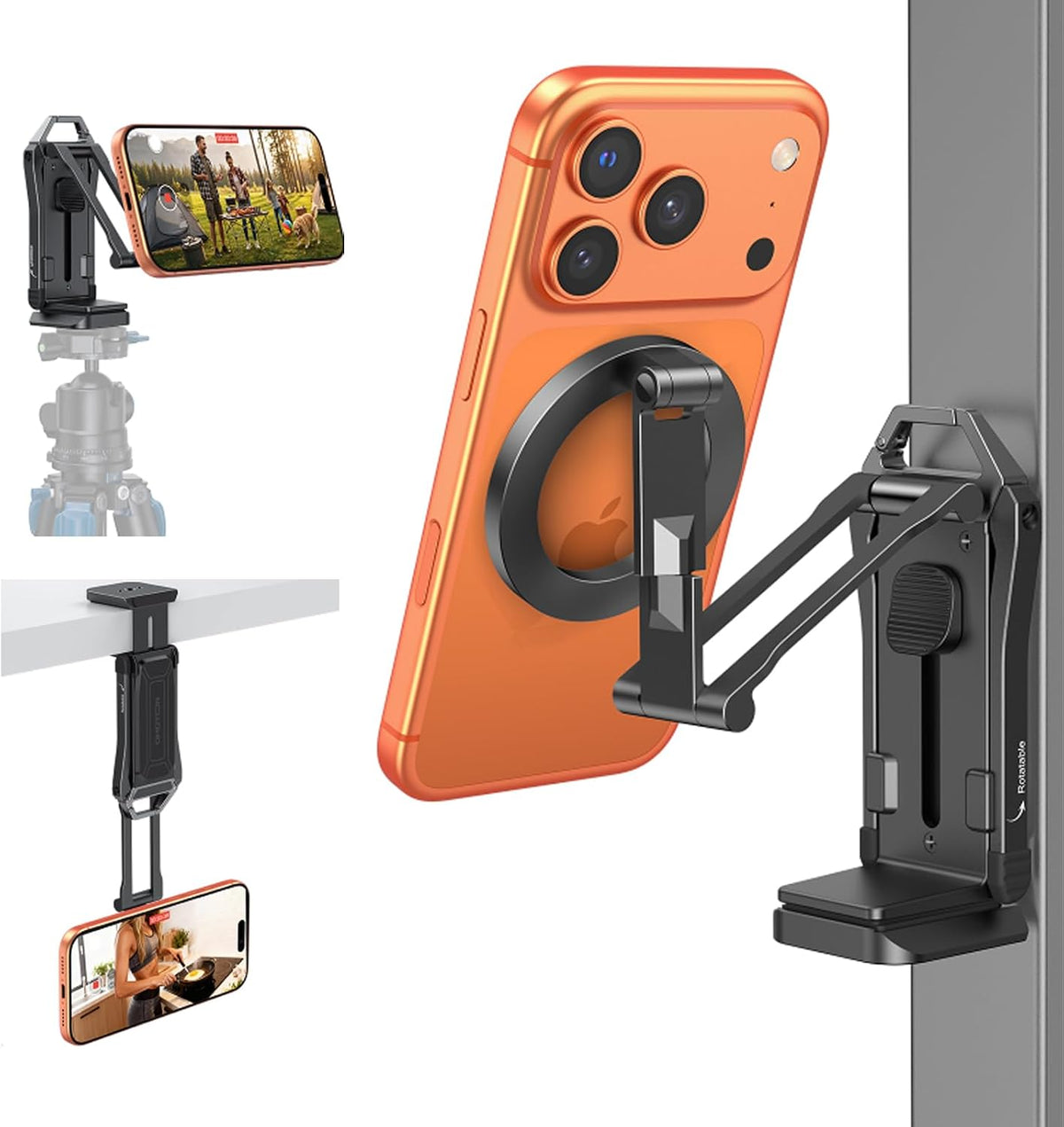 TP02-Pro 5 in 1 Magnetic Phone Holder for Vlogging Essentials, Black