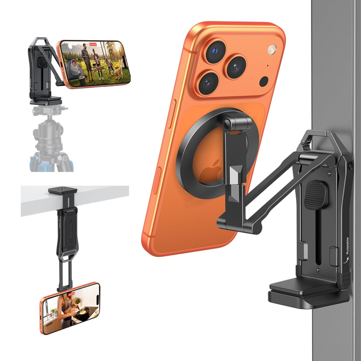 TP02-Pro 5 in 1 Magnetic Phone Holder for Vlogging Essentials, Black