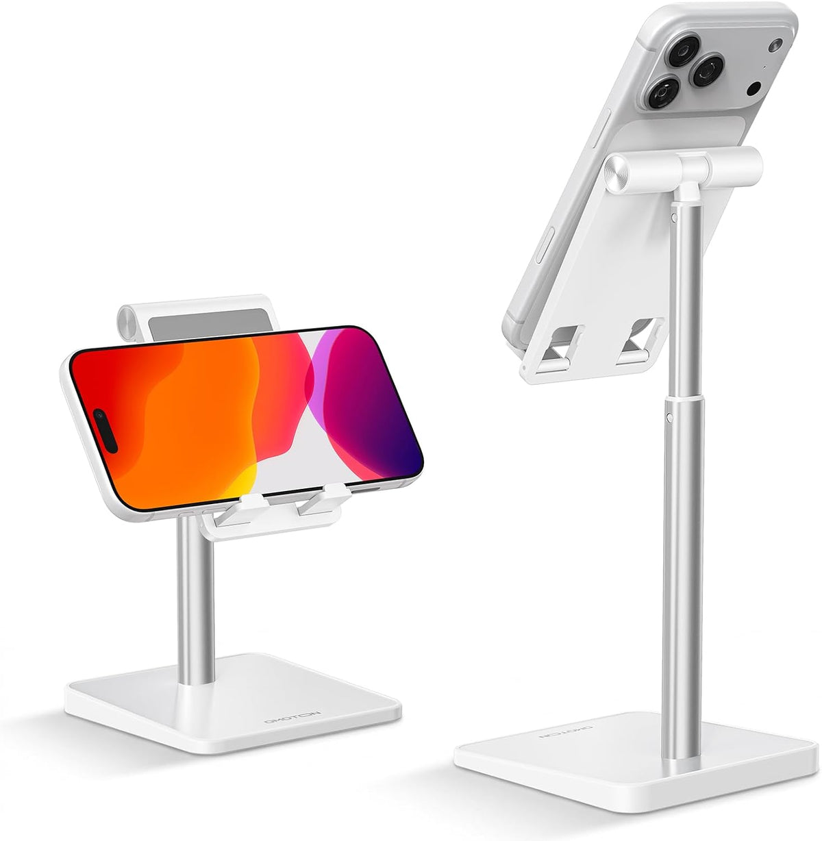 CA02 Cell Phone Stand with Charging Hole for Desk Lightweight Silver