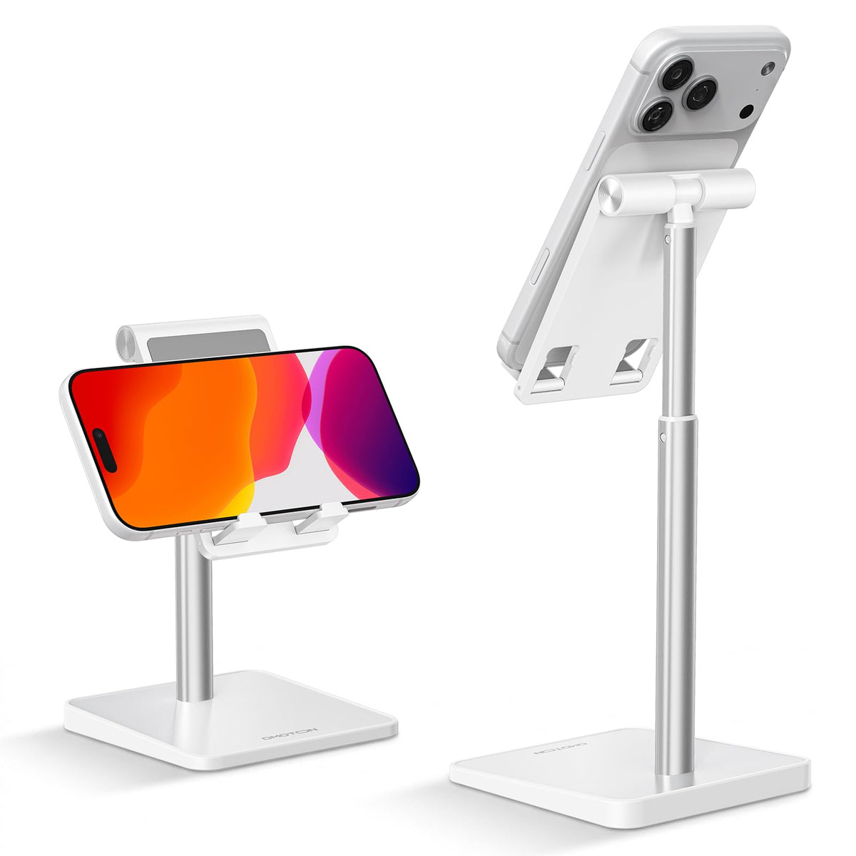 CA02 Cell Phone Stand with Charging Hole for Desk Lightweight Silver