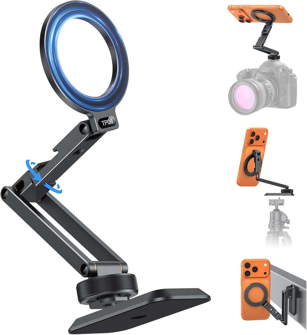 Magnetic Phone Mount for Tripod Camera with Arca Base Cold Shoe 1/4"