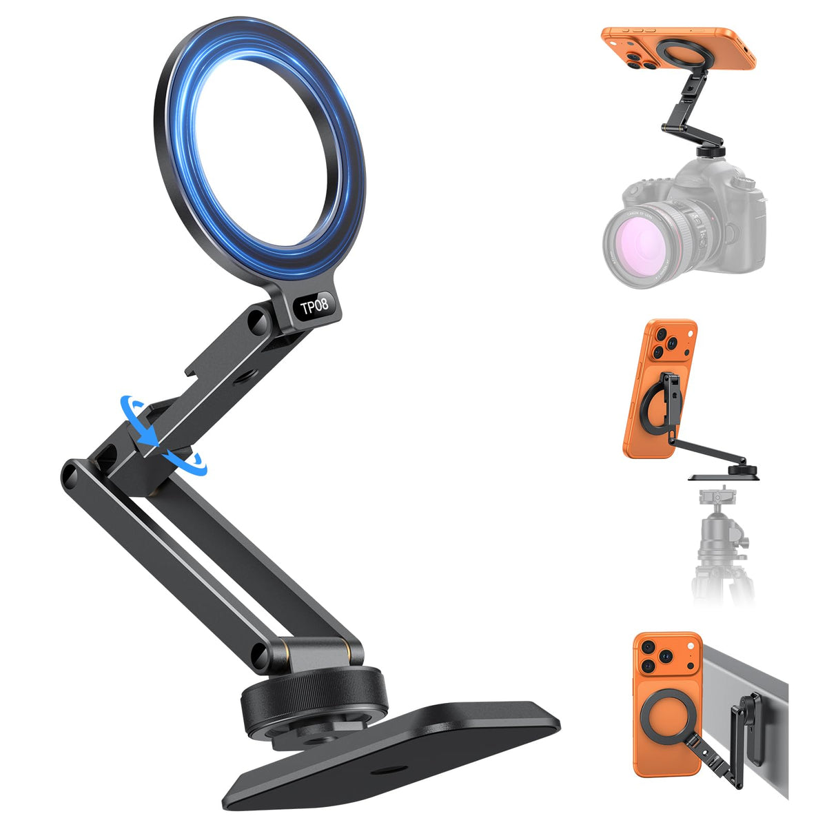 Magnetic Phone Mount for Tripod Camera with Arca Base Cold Shoe 1/4"