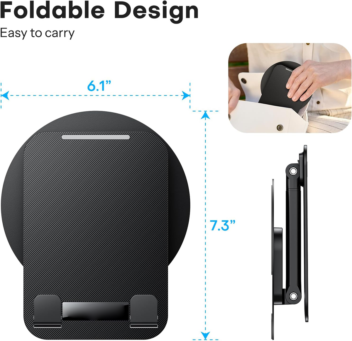 Tablet Stand for iPad, Adjustable Tablet Holder for Desk, Portable Monitor Stand Compatible with 4-15.6" Tablets Kindle Such as iPad Pro 11, 10.2, 13, Air/Mini