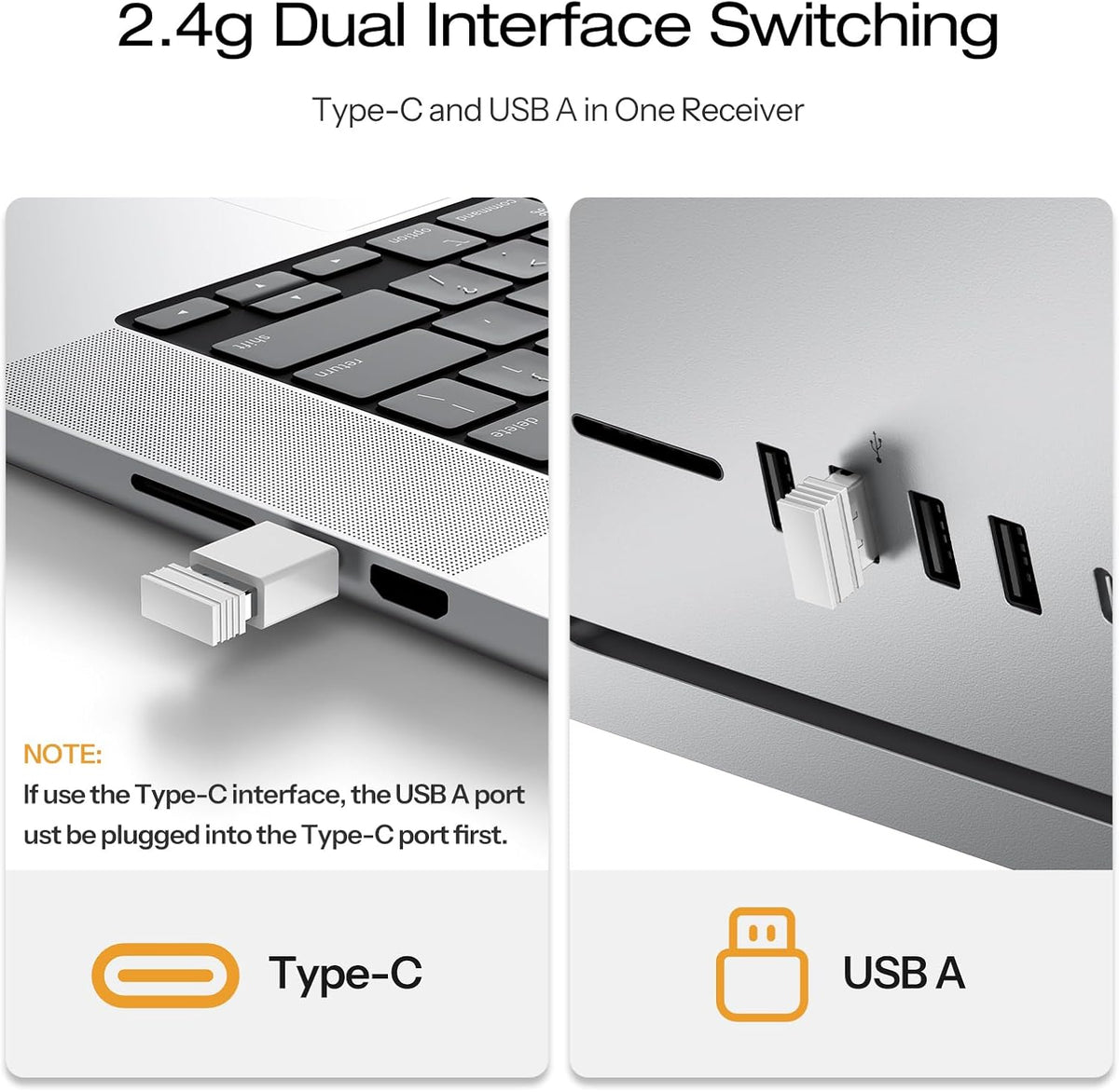 Wireless Keyboard and Mouse Combo for Mac, Full-Size Metal Frame