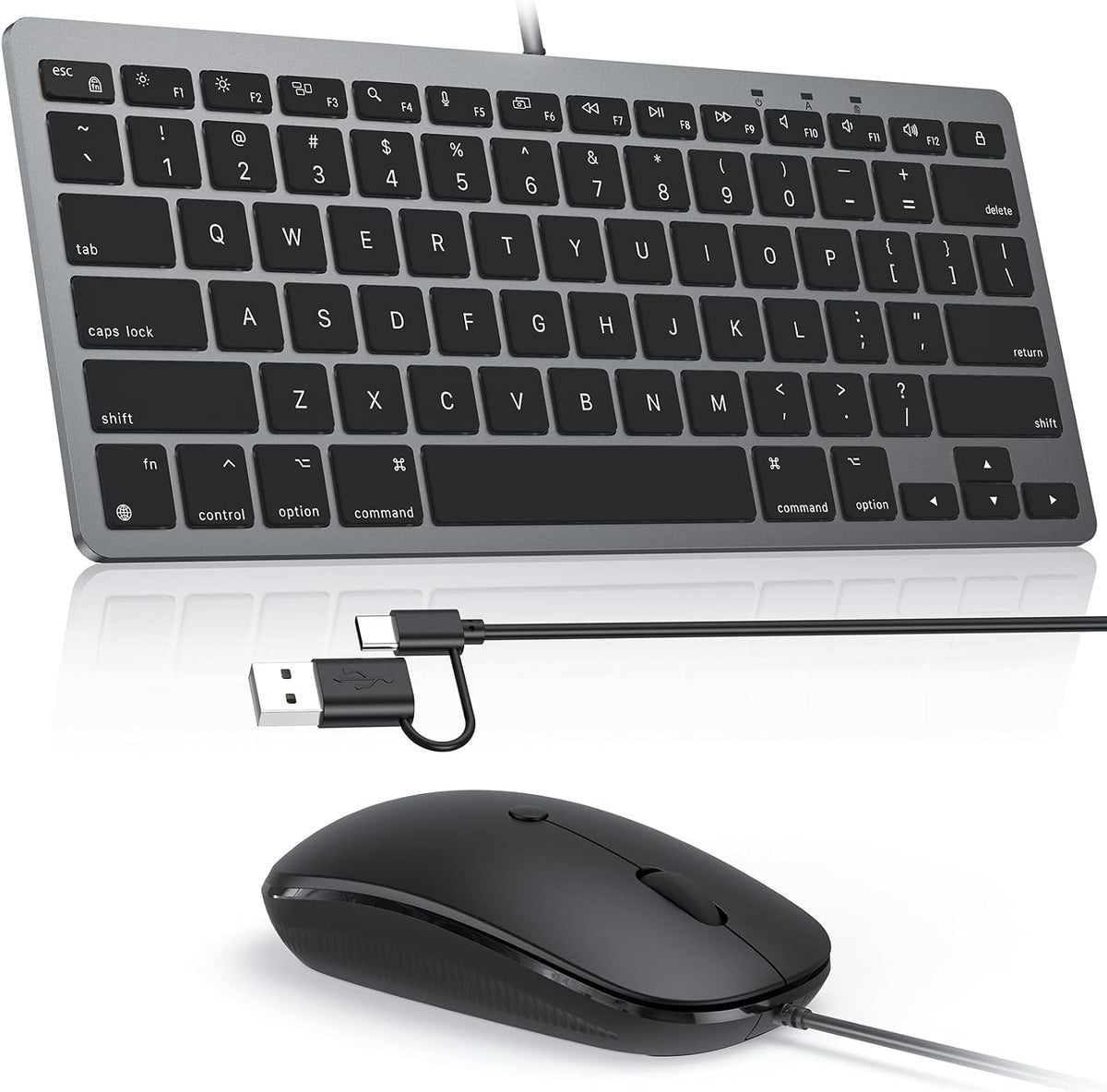 Wired Keyboard and Mouse for Mac, Compact Layout