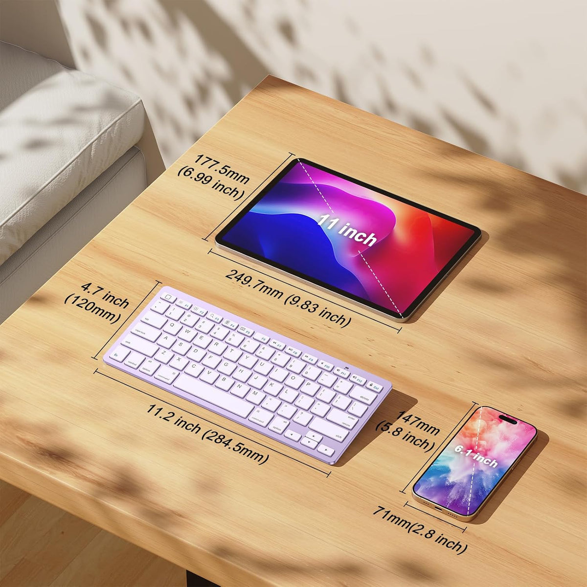 Ultra-Slim Bluetooth Keyboard for iPad,iPad Pro/Air/Mini,iPhone
