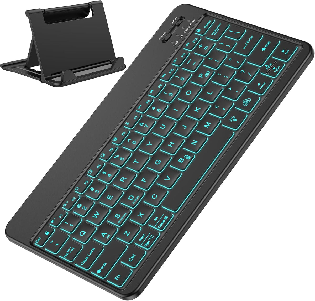 Bluetooth Tablet Keyboard Rechargeable with Backlit, Oversize Keycap
