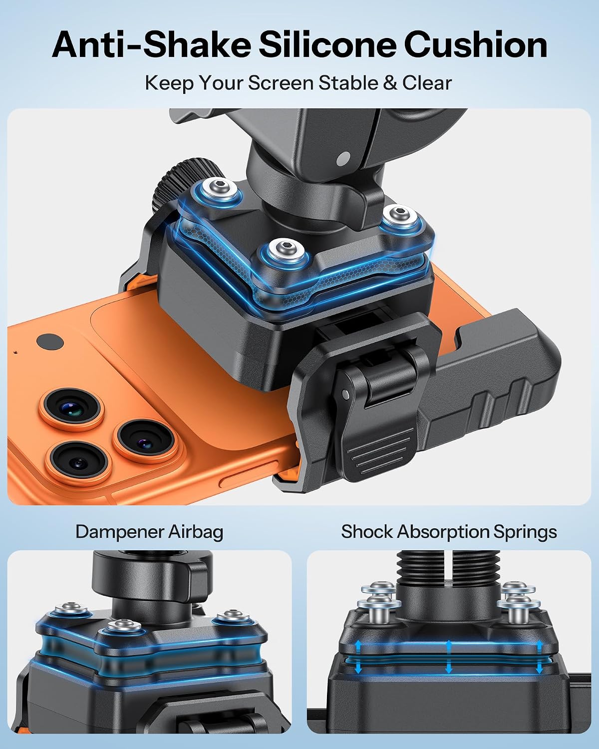 BK01 Anti-Vibration Bike Phone Mount, Quick Lock for Riders