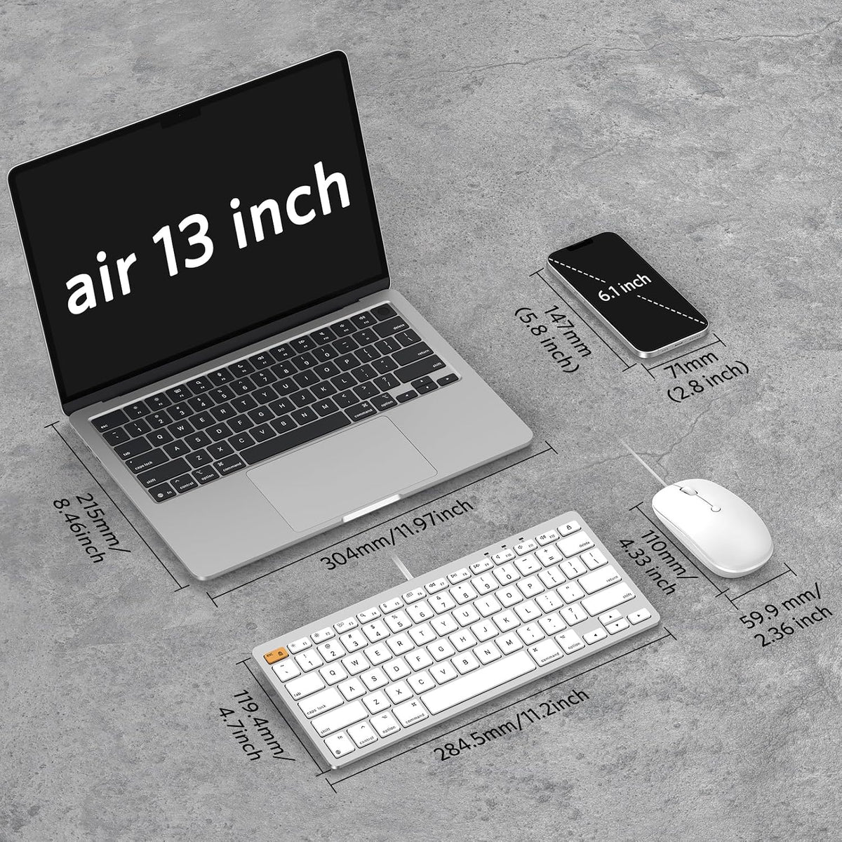 Wired Keyboard and Mouse Combo for Mac(MacOS 11.3+),Easy Plug & Play