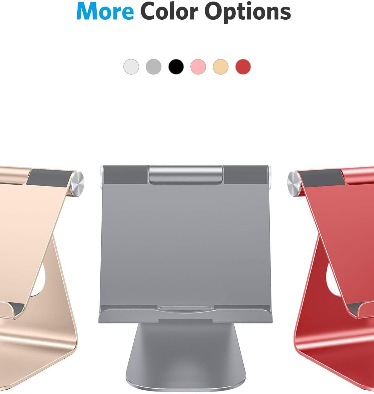 T1 Adjustable Tablet Stand for Desk, Aluminum Holder for iPad Grey