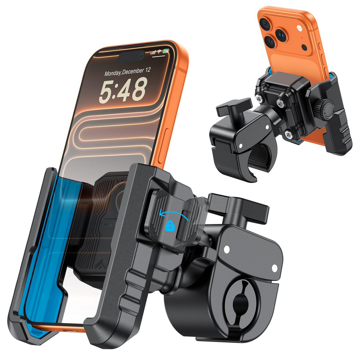 BK01 Anti-Vibration Bike Phone Mount, Quick Lock for Riders