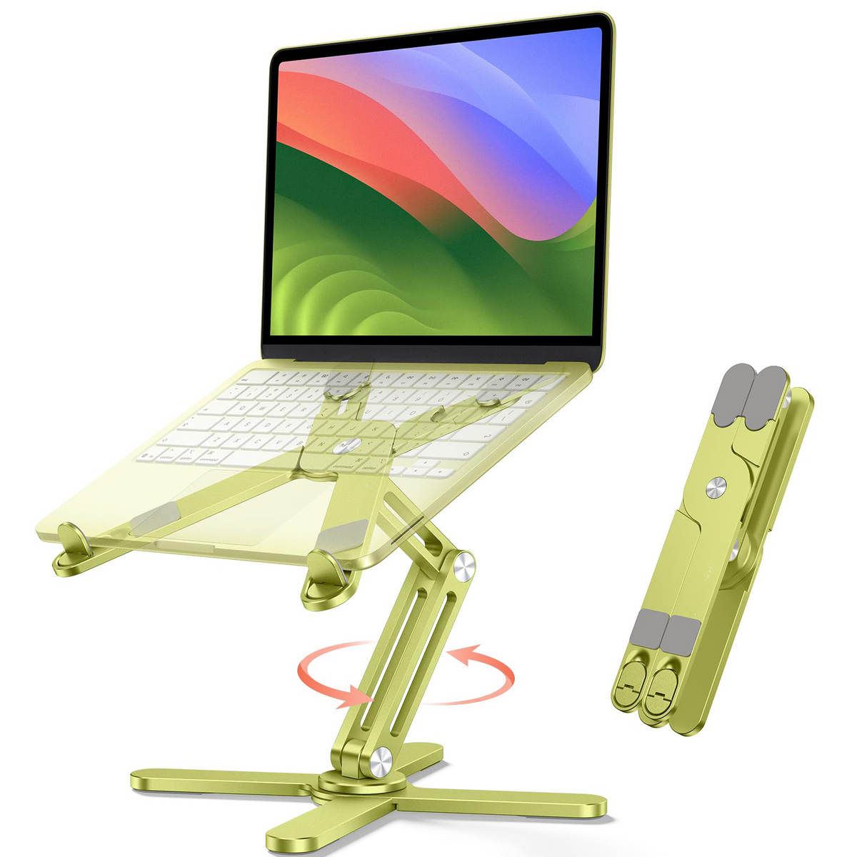 LA10 360° Rotating Laptop Stand Riser Foldable for Desk, Citron
