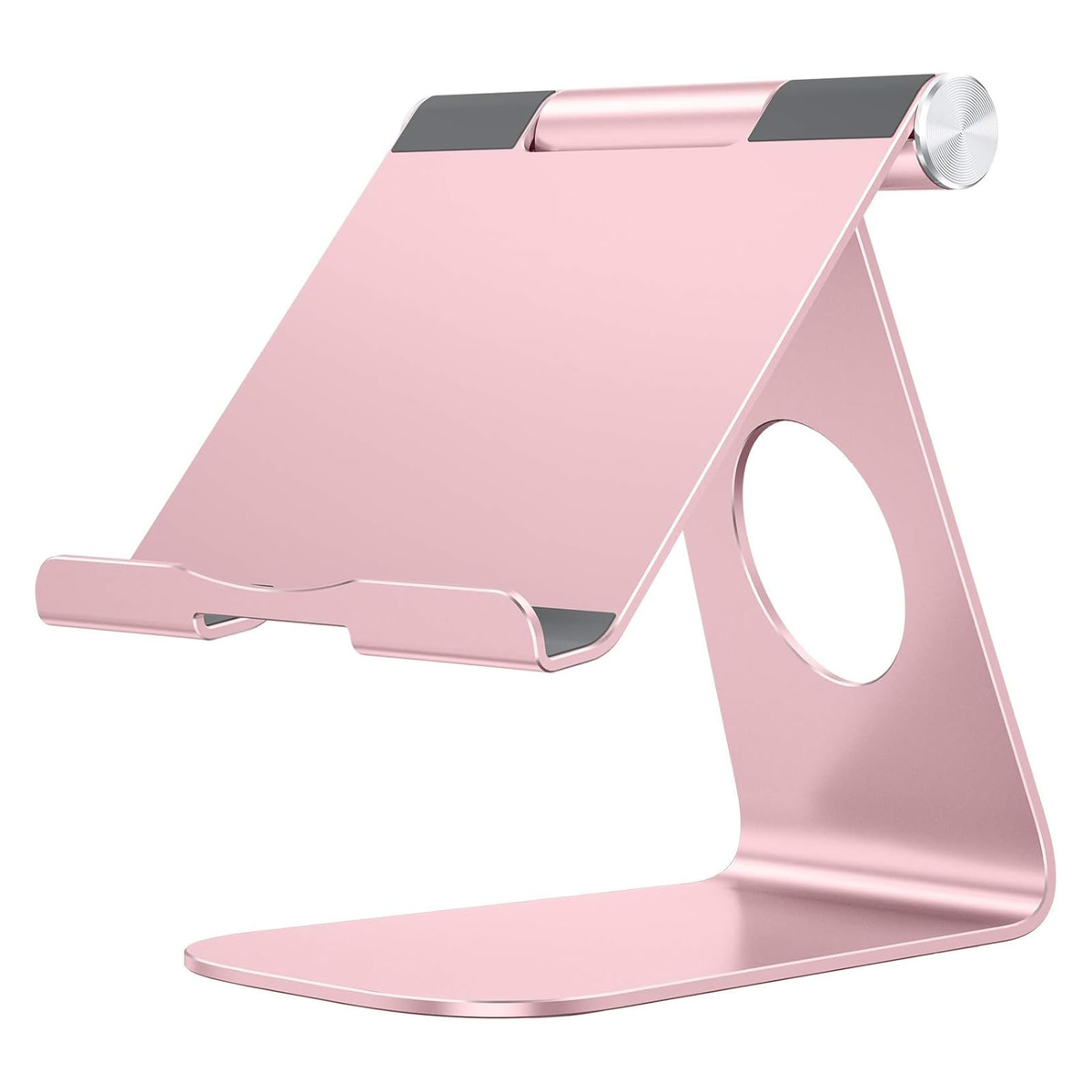 T1 Adjustable Tablet Stand for Desk, Aluminum Holder Rose Gold