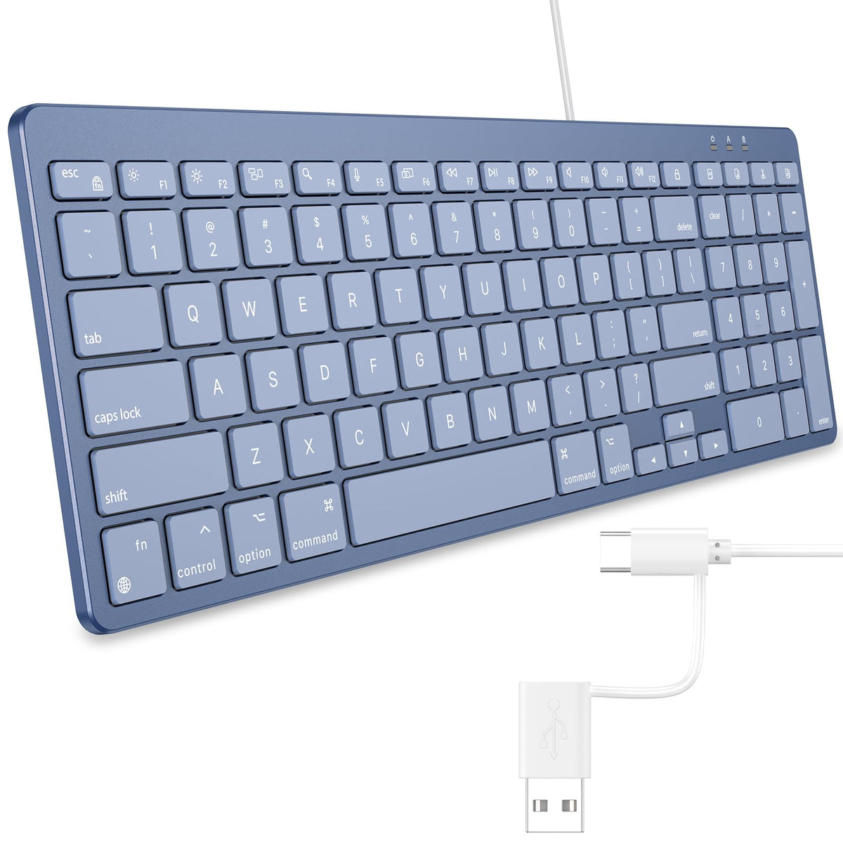 USB-A & Type-C Dual Interface Wired Keyboard for Mac,Numeric Keypad