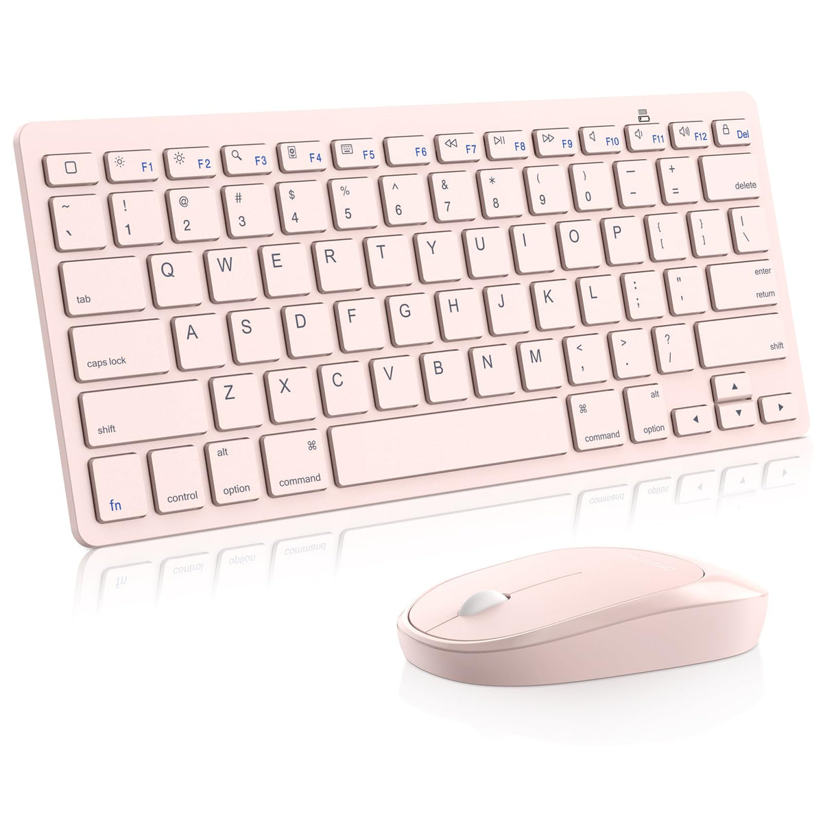 Bluetooth Keyboard and Mouse for iPad, Slim & Silent, Pink
