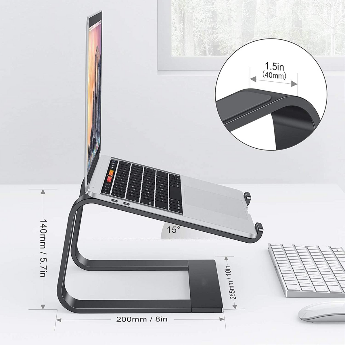Laptop Stand, Detachable Mount for MacBook Air/Pro Dell HP Black