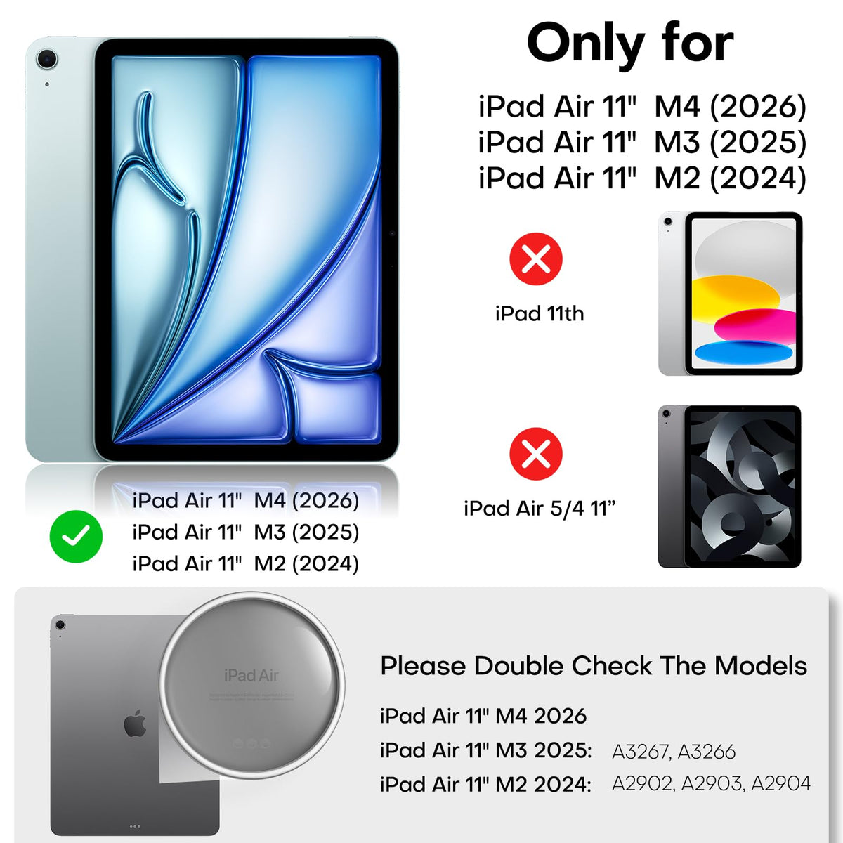 2 Pack Privacy Screen Protector for iPad Air 11 inch M4/M3/M2