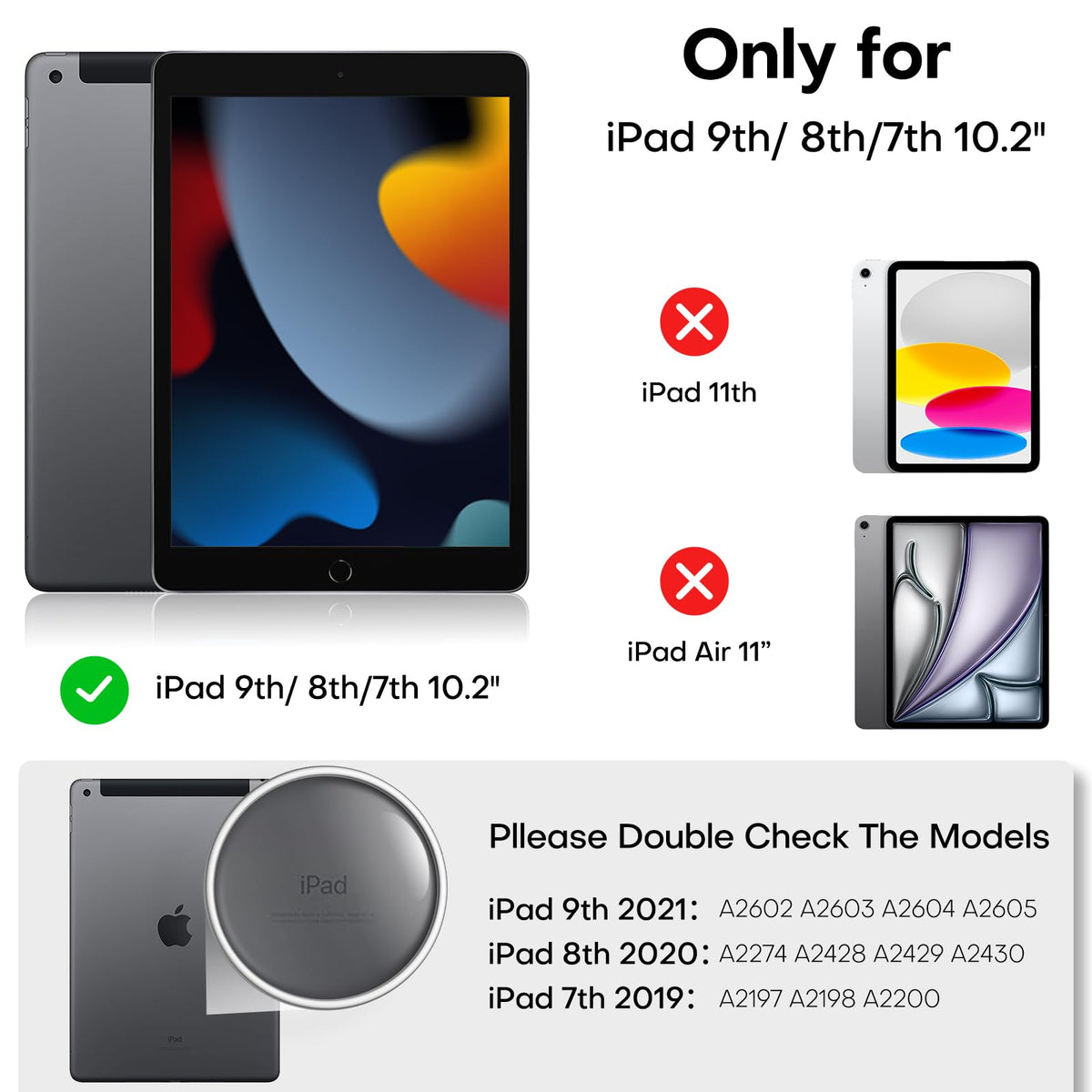 2 Pack Privacy Screen Protector for iPad 9th 8th 7th Generation