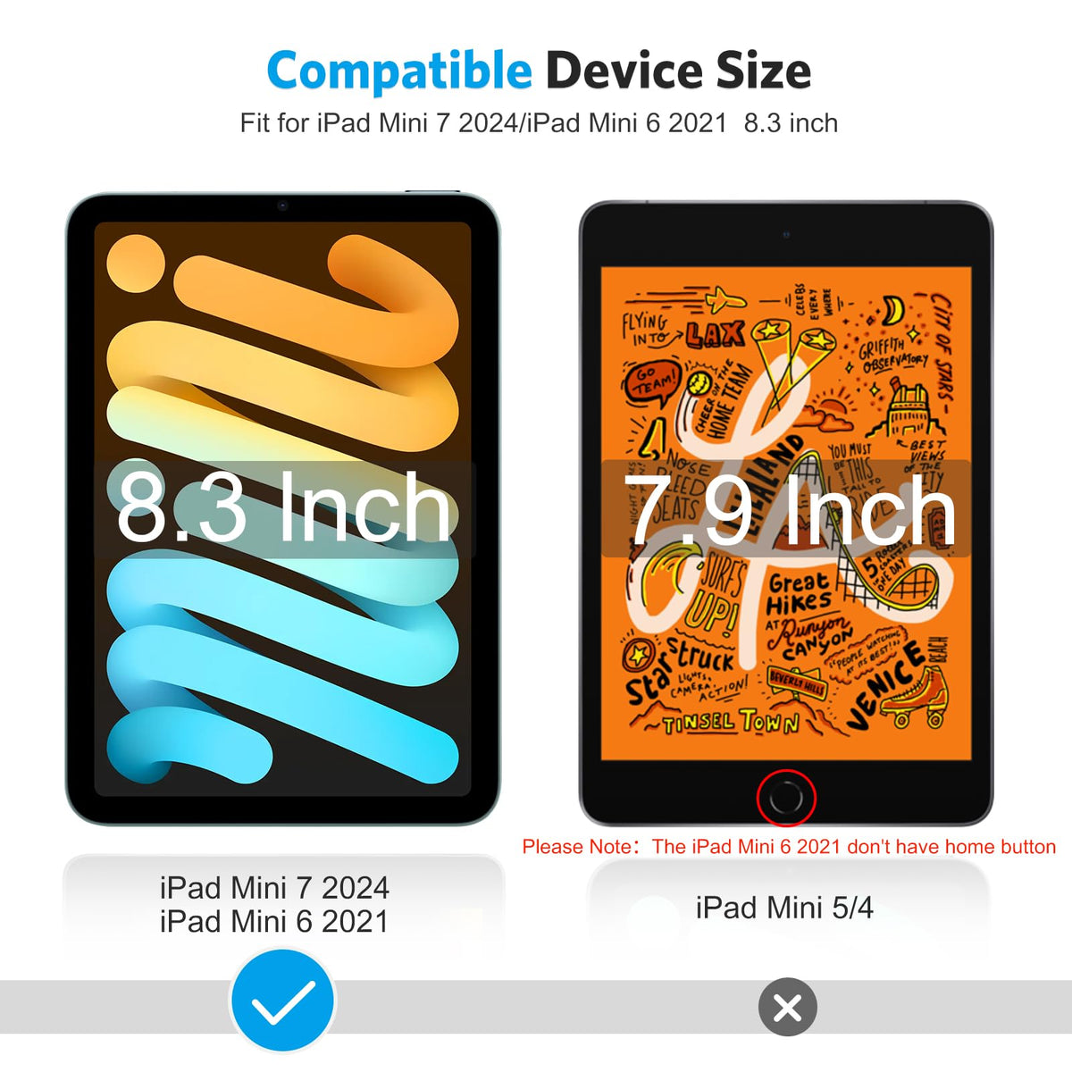 3-Pack Screen Protector for iPad Mini 7/6, HD Clarity