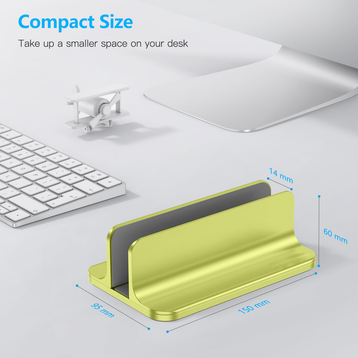 Vertical Laptop Stand Holder, Adjustable Dock for MacBook, Citron