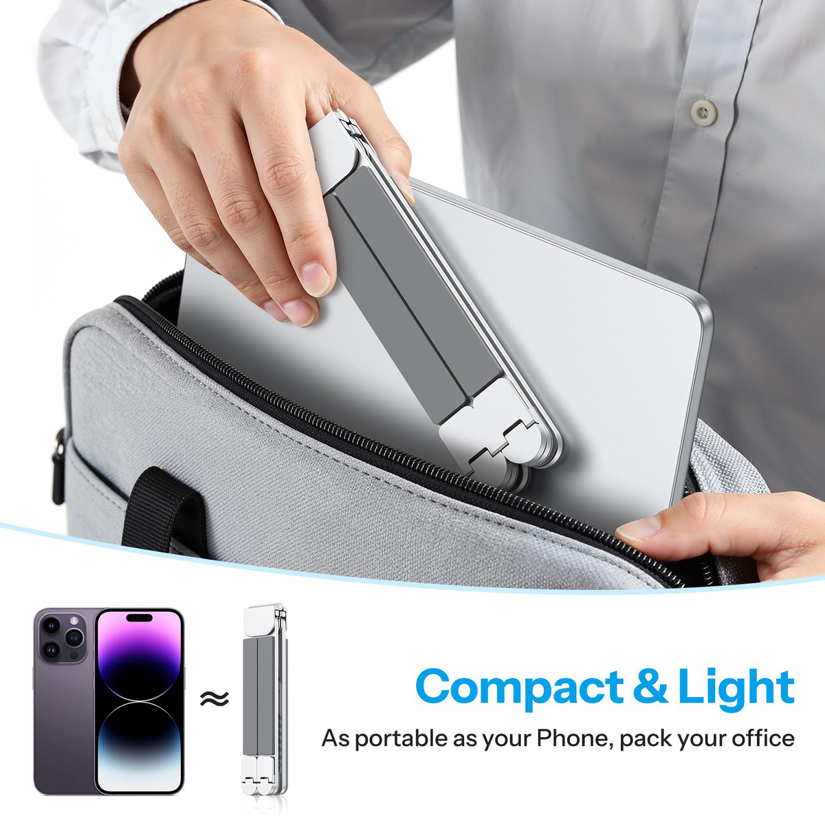 Foldable & Portable Laptop Stand for Desk, 6-Level Adjustable Riser