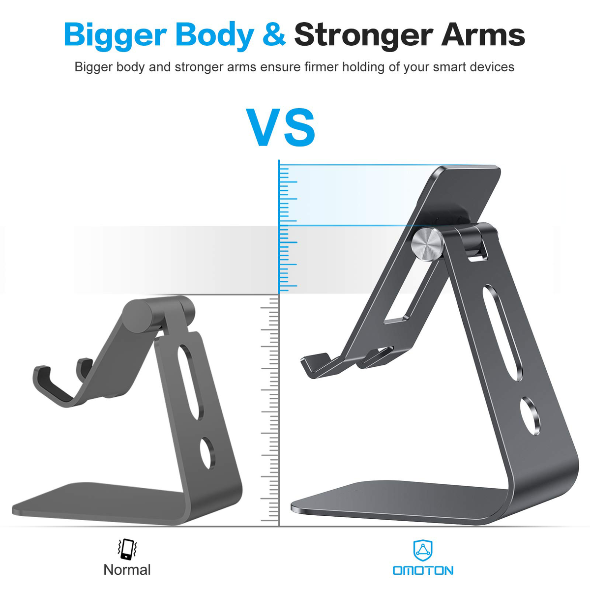T2 Tablet Stand for Desk, Aluminum Holder for iPad Pro/Air, Black