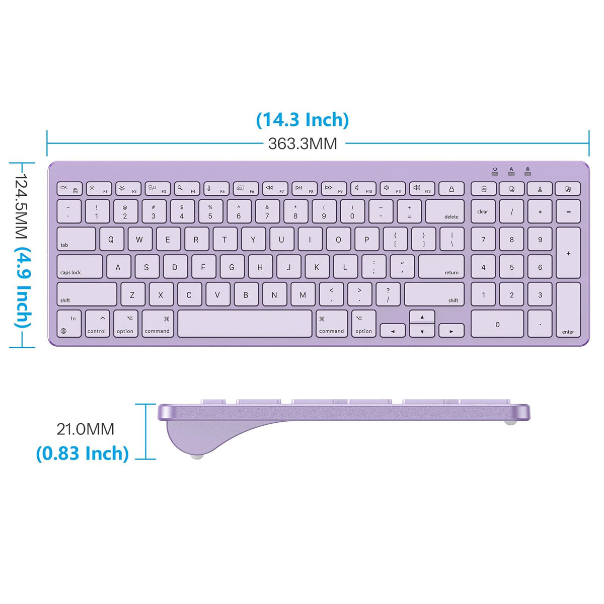 USB-A & Type-C Dual Interface Wired Keyboard for Mac, Numeric Keypad
