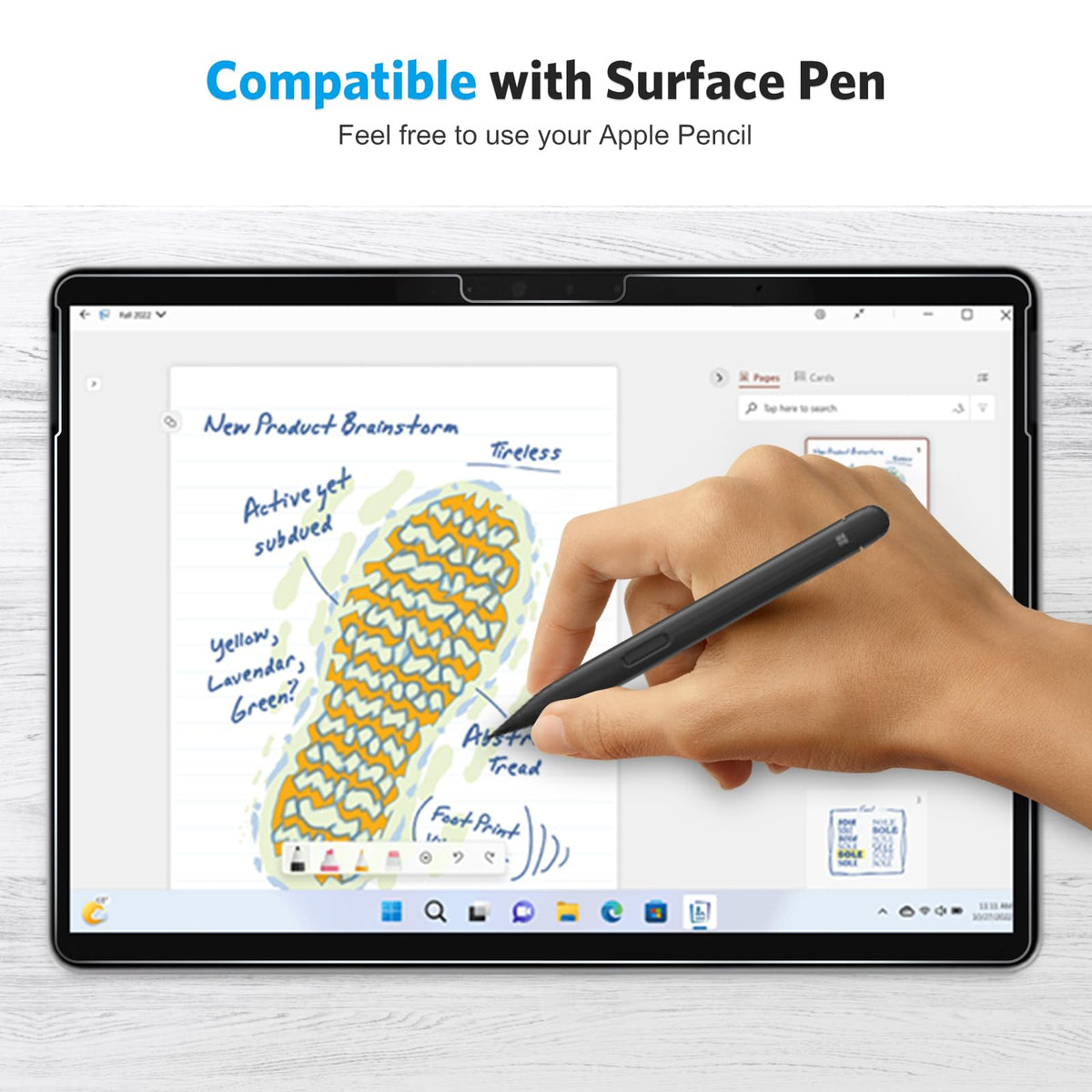 3 Pack Screen Protector for Surface Pro 12/11/10/9/8/X-13 inch