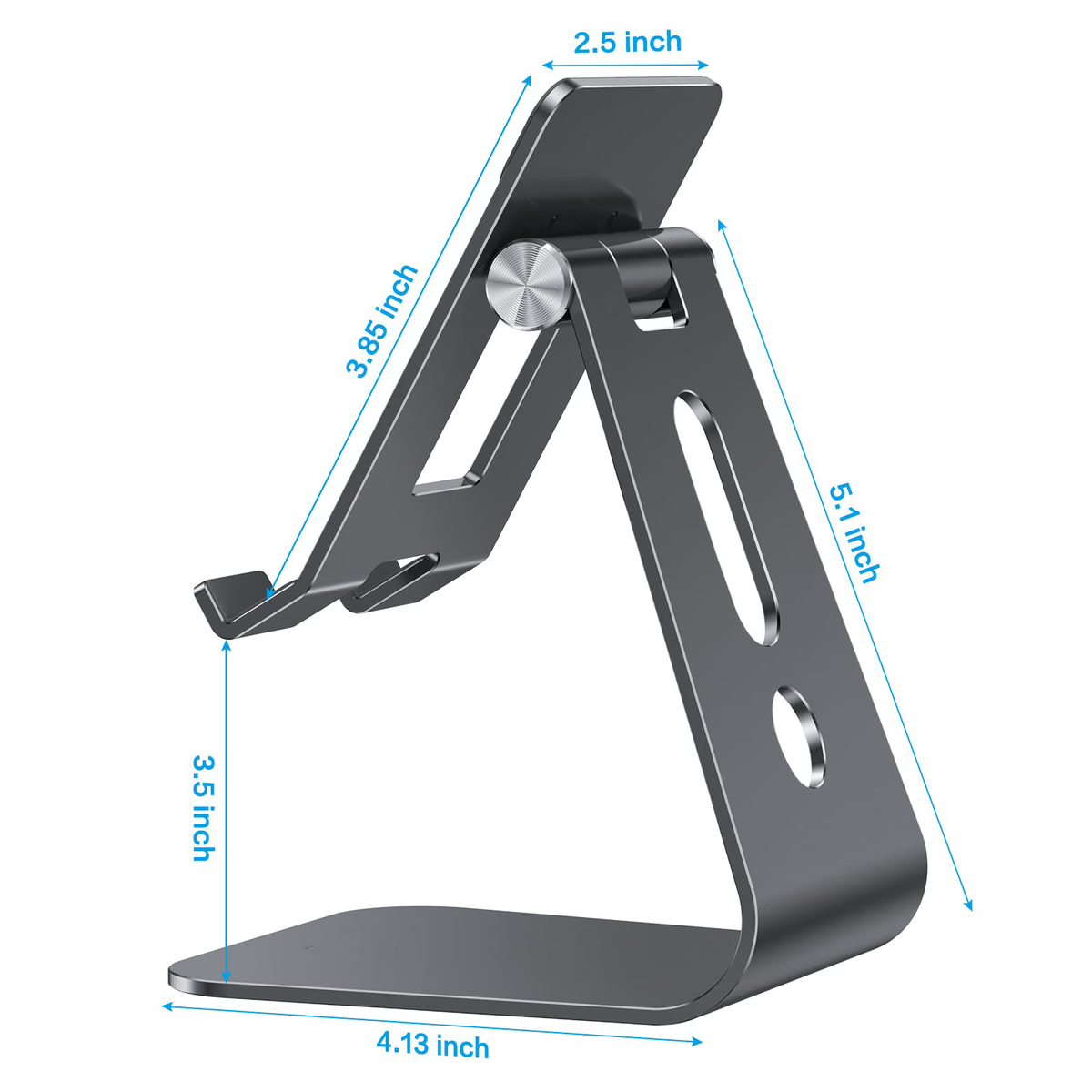 T2 Tablet Stand for Desk, Aluminum Holder for iPad Pro/Air, Black