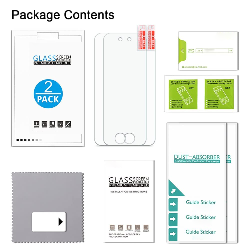 Tempered Glass Screen Protector for New iPod Touch (7th / 6th / 5th Gen, 2015 / 2019 Released), 2 Pack
