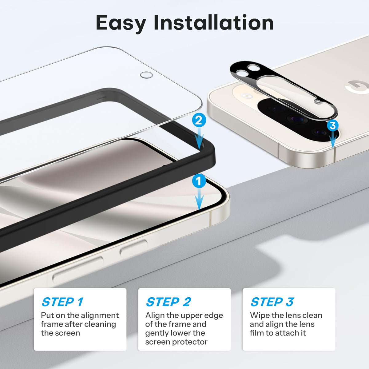 3+2 Pack for Google Pixel 10 Pro Screen Protector 6.3 inch