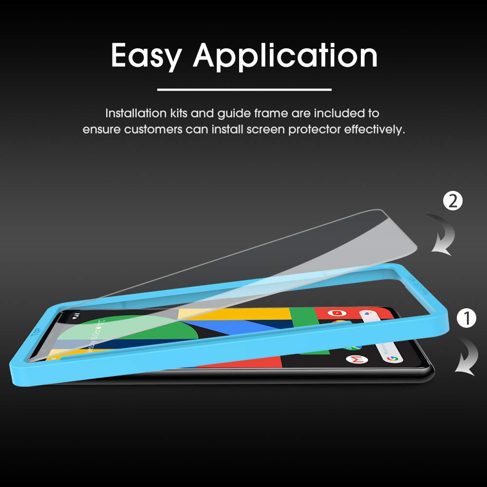 [4 Pack Screen Protector for Google Pixel 4 (5.7 Inch), Tempered Glass/Scratch Resistant/Only Cover Display Area