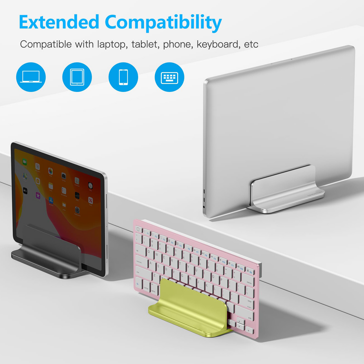 Vertical Laptop Stand Holder, Adjustable Dock for MacBook, Citron