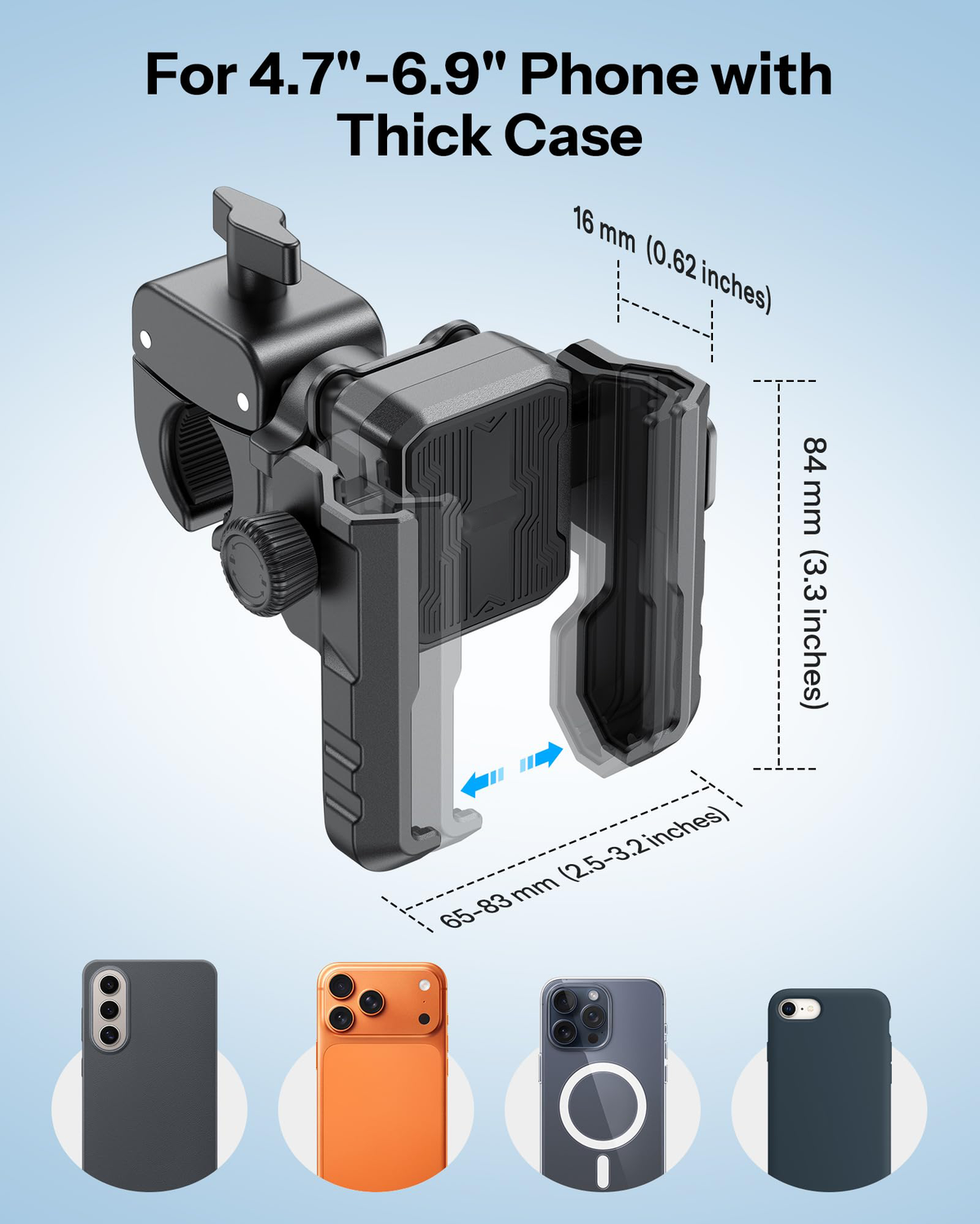 BK01 Anti-Vibration Bike Phone Mount, Quick Lock for Riders