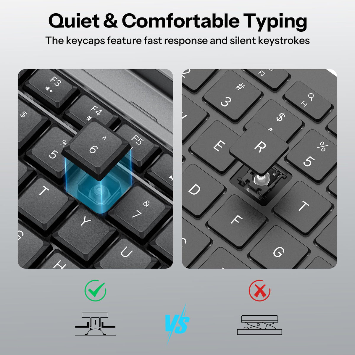 Black Wireless Keyboard and Mouse Combo, Built-in Phone Holder