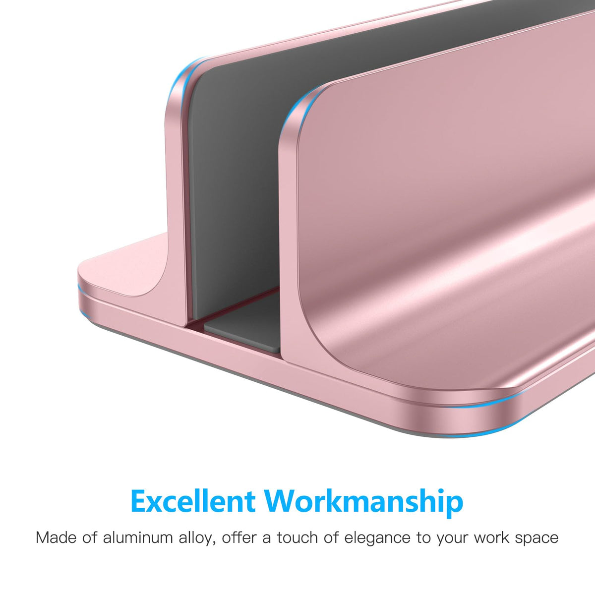 Vertical Laptop Stand Holder, Adjustable Dock for MacBook, Rose Gold