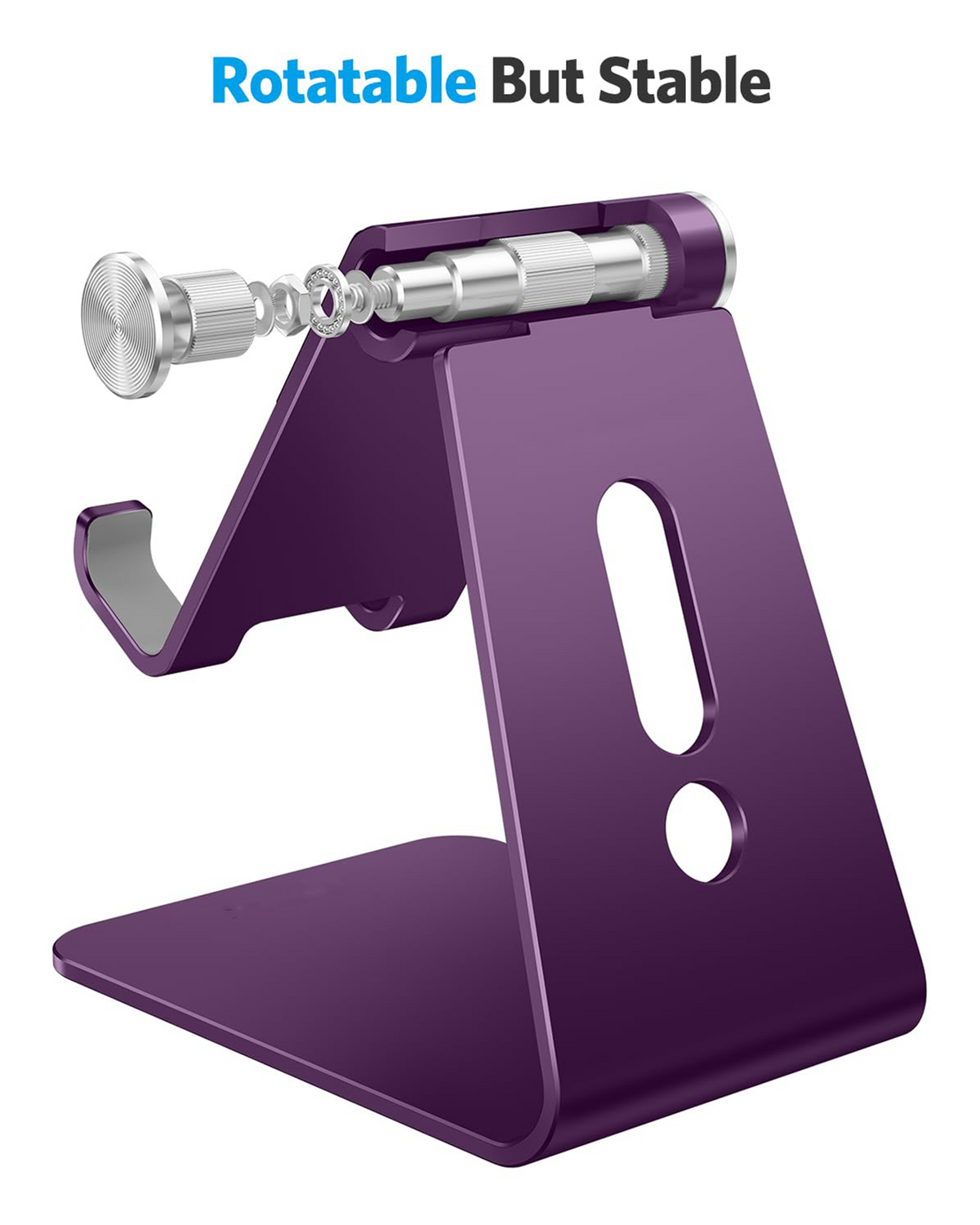 C2 Adjustable Cell Phone Stand with Charging Cutout, Deep Purple