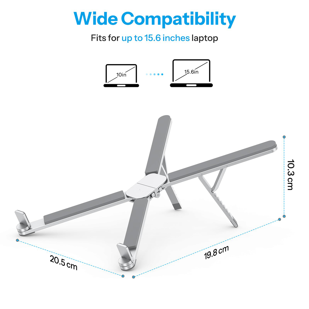 Foldable & Portable Laptop Stand for Desk, 6-Level Adjustable Riser