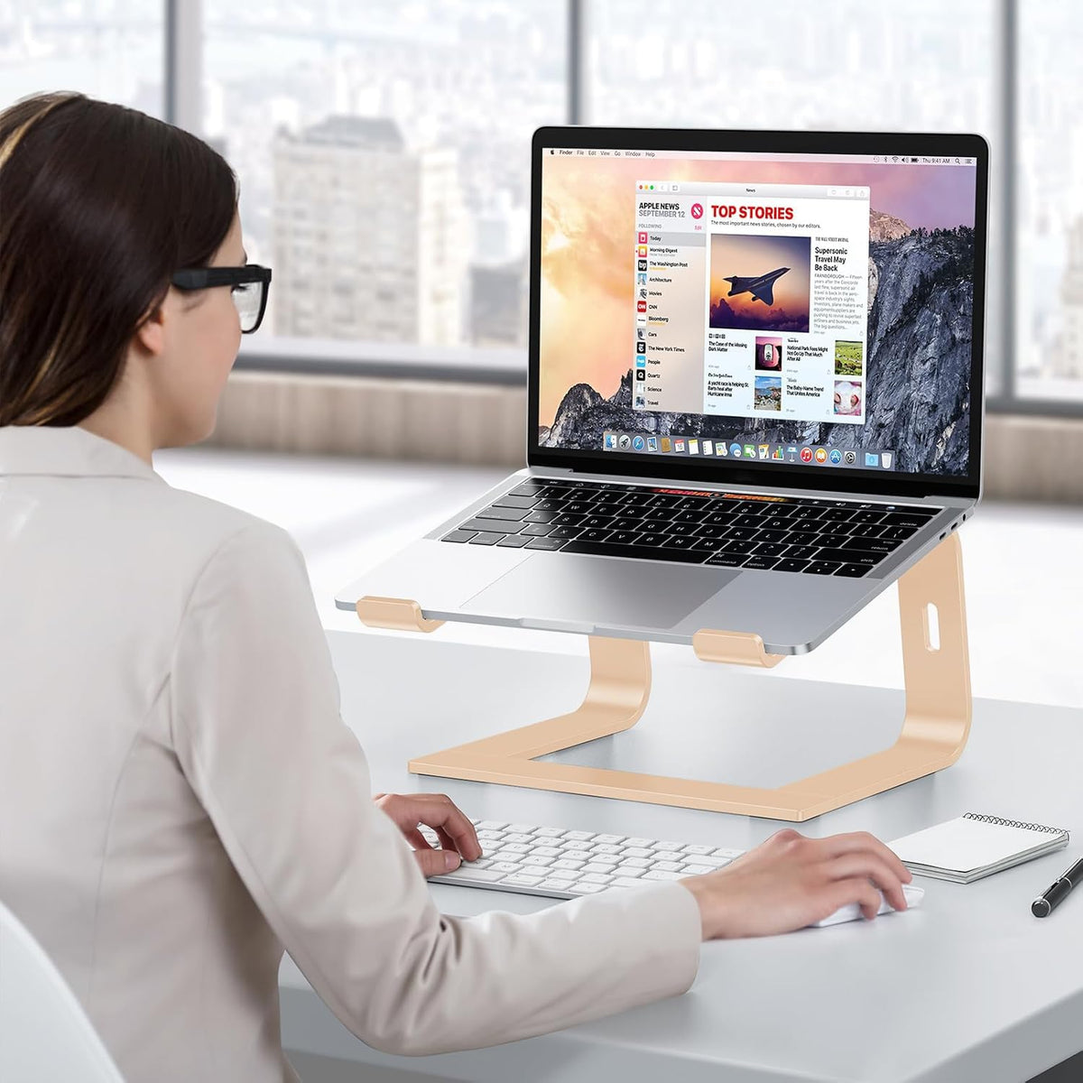 Laptop Stand, Detachable Mount for MacBook Air/Pro Dell HP Gold