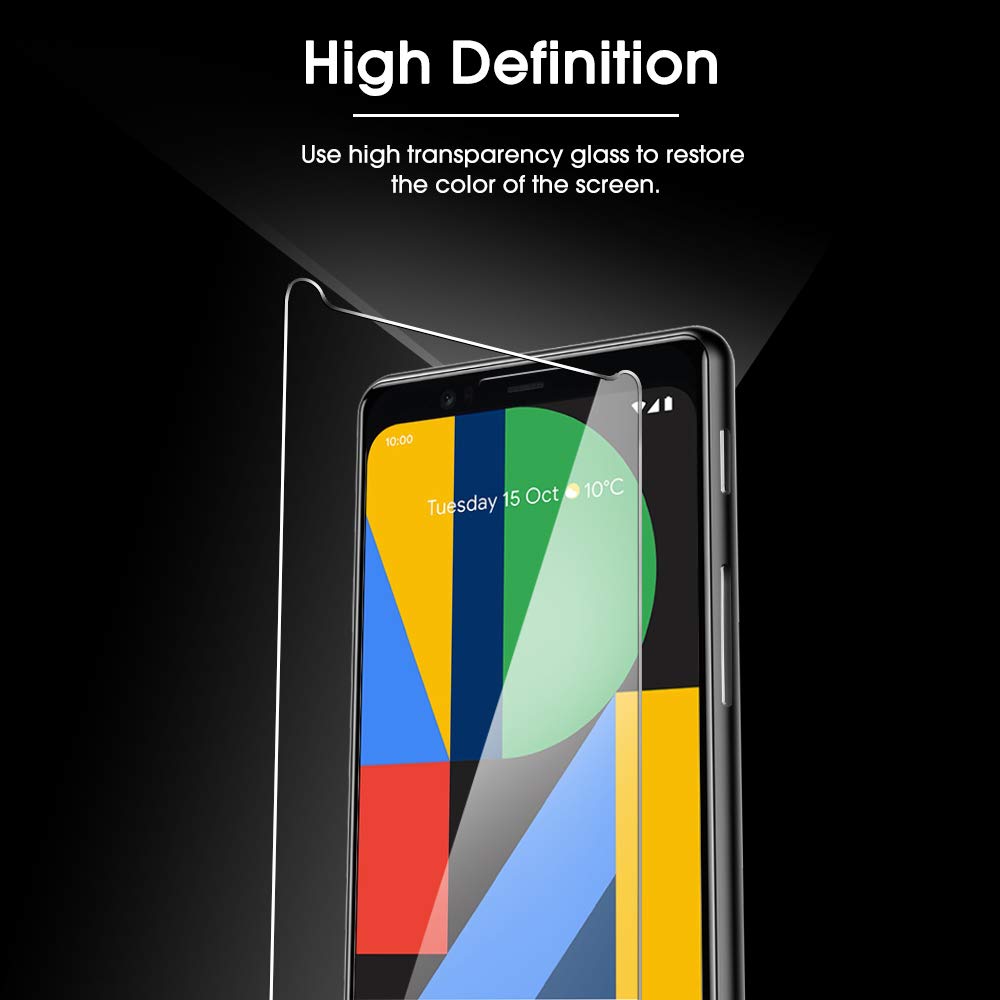[4 Pack Screen Protector for Google Pixel 4 (5.7 Inch), Tempered Glass/Scratch Resistant/Only Cover Display Area