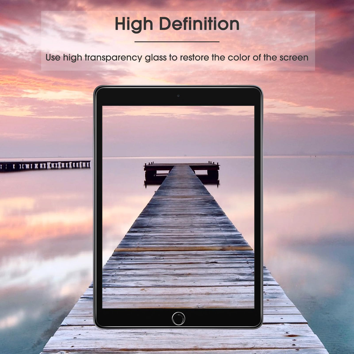 3 Pack Screen Protector for iPad 6th 5th Generation, Tempered Glass Screen Protector Compatible with Apple iPad Pro 9.7 / iPad Air 2 / iPad Air 9.7 Inch with Alignment Frame, Case Friendly