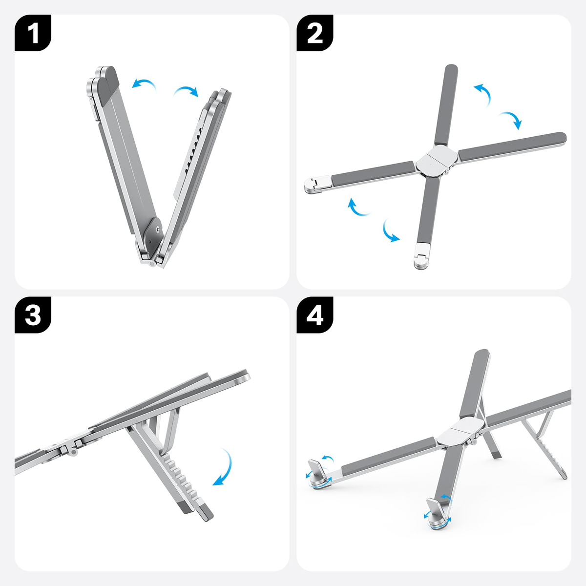 Foldable & Portable Laptop Stand for Desk, 6-Level Adjustable Riser