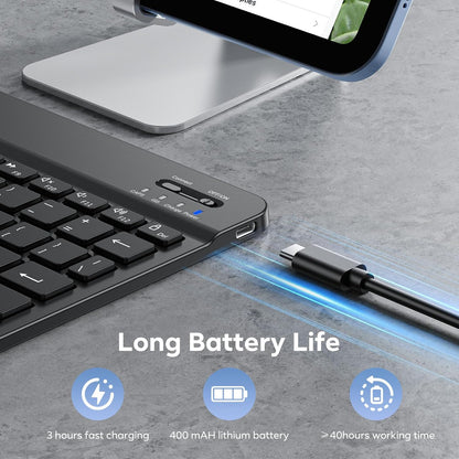 7 Color Backlit & Rechargeable Bluetooth Keyboard for iPad & iPhone