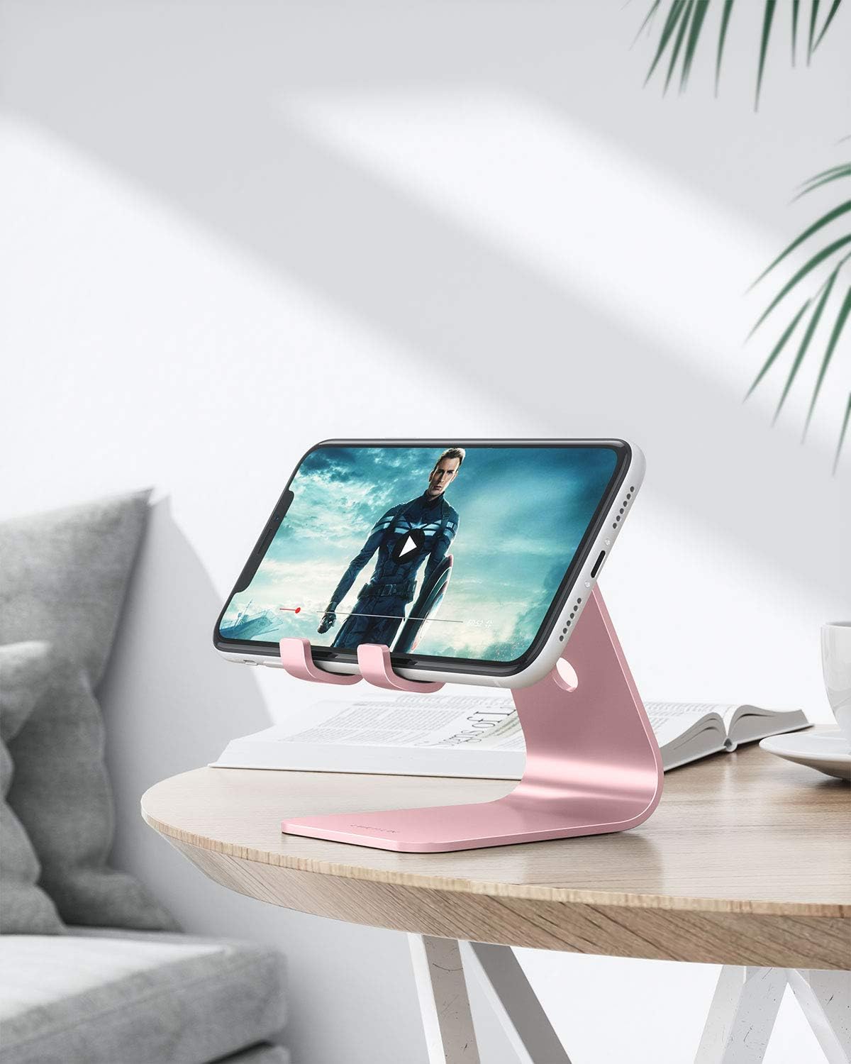 C1 Upgraded Aluminum Cell Phone Stand for Desk, Durable Phone Dock
