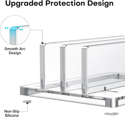 Vertical Laptop Stand, Clear Acrylic Dual Holder for MacBook Gaming
