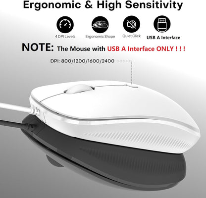 Wired Keyboard and Mouse Combo for Mac(MacOS 11.3+),Easy Plug & Play