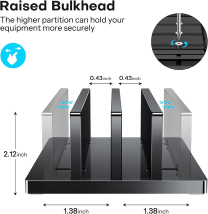 Vertical Laptop Stand, Black Acrylic Dual Holder for MacBook Gaming