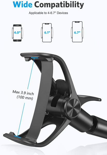 Gooseneck Phone Holder, Lazy Phone Stand with Flexible Long Arm and Bracket Grip for iPhone 13 Pro/12 Pro Max/X, Sumsung S20/ S10, Nintendo Switch and Other 4.0-6.7 Inch Devices, Black